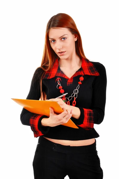 Mujer de negocios escribiendo notas —  Fotos de Stock