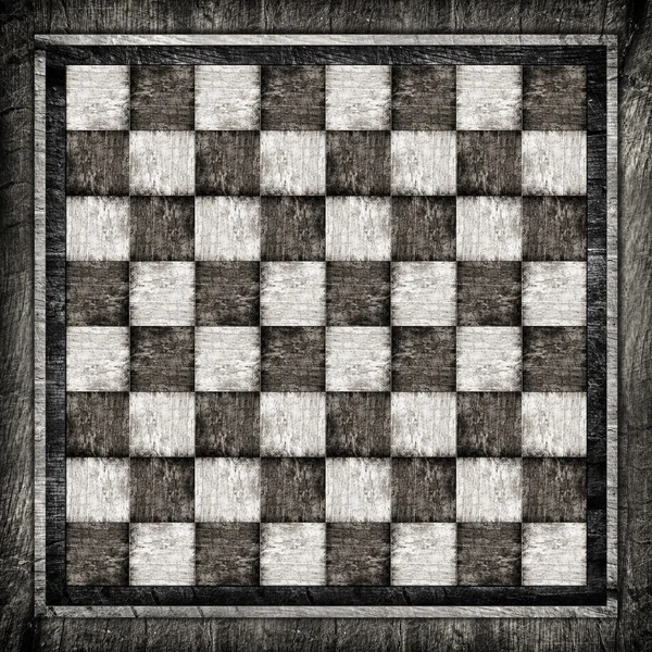 Stará dřevěná šachovnice — Stock fotografie