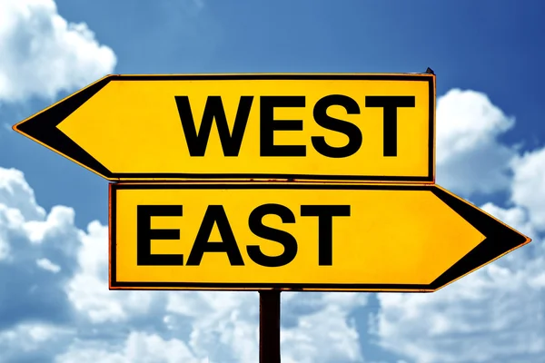 East or west, opposite signs — Stock Photo, Image
