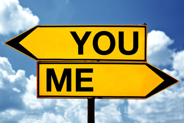 Ты или я, противоположные знаки
