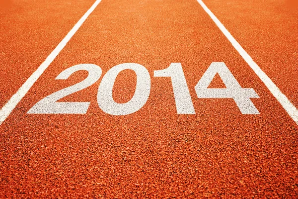 2014 on athletics all weather running track — Stock Photo, Image