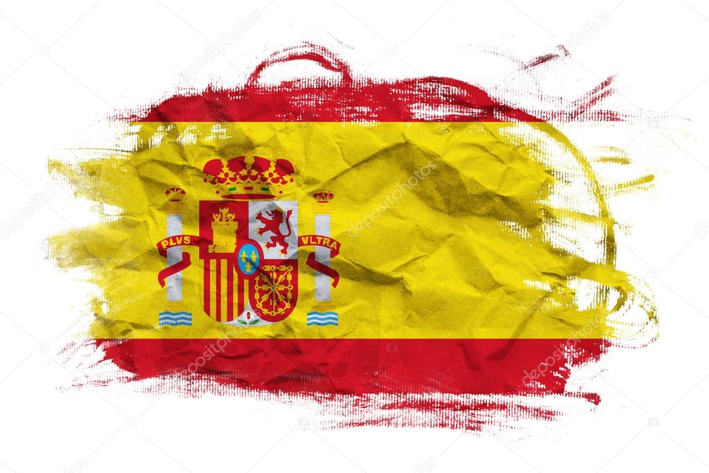 Spain flag on Crumpled paper texture