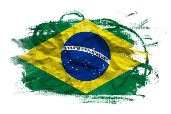 Bandera de Brasil sobre textura grunge — Foto de Stock