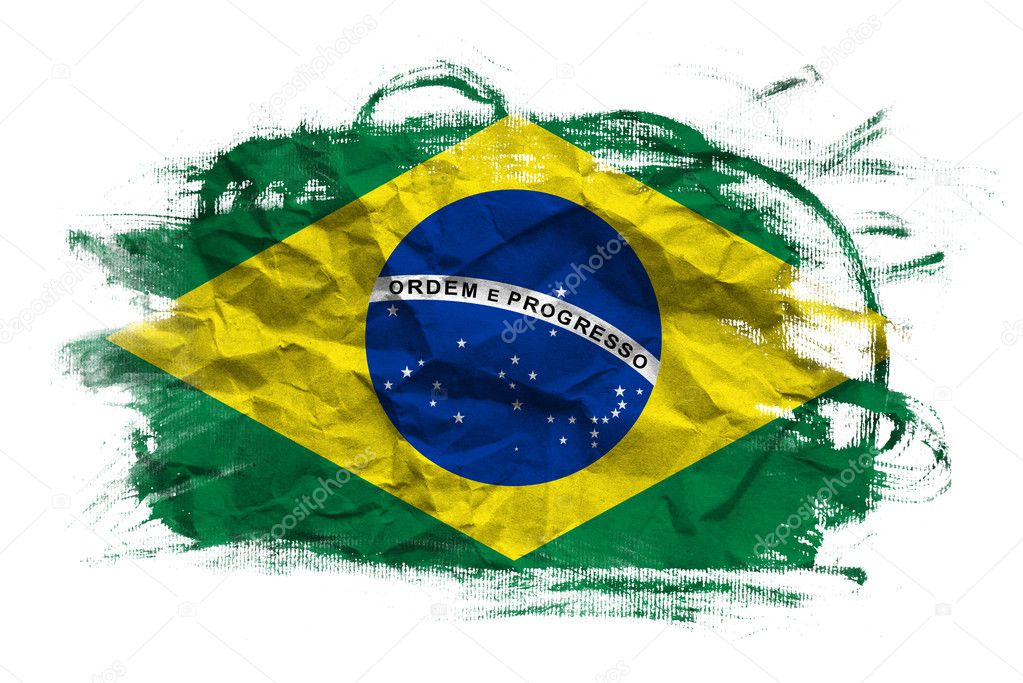 Brasil flag over grunge texture
