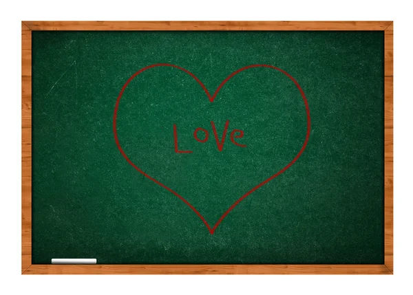 Heart on green chalkboard — Stock Photo, Image