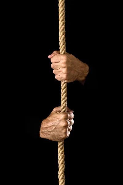 Holding a rope — Stock Photo, Image