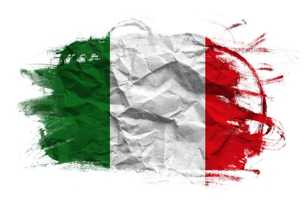 Bandiera Italia su carta stropicciata — Foto Stock