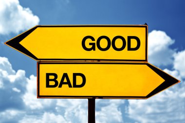 Good or bad, opposite signs clipart