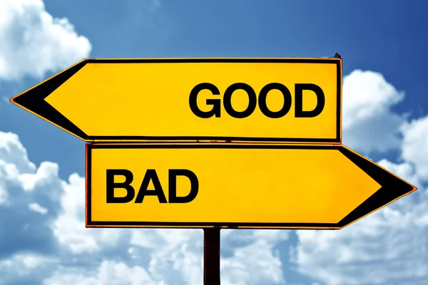 Good or bad, opposite signs — Stock Photo, Image