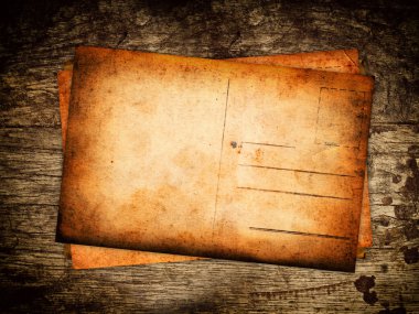 Vintage kartpostal arka plan olarak ahşap tablo