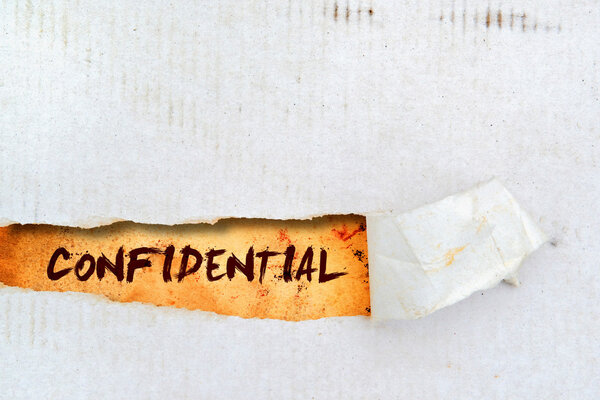 Confidential title on old paper