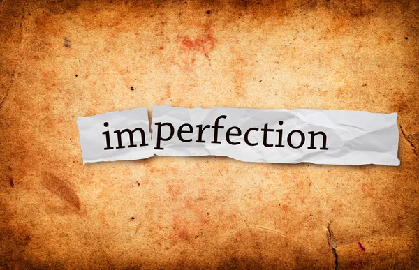 Imperfection title on old paper — Stock Photo, Image