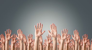 Hands raised in the air clipart