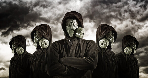 Gas mask soldiers