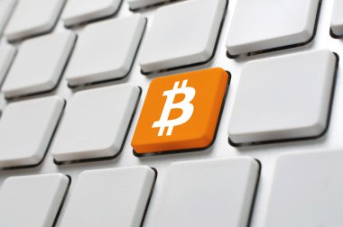 bilgisayar klavye bitcoin sembolü