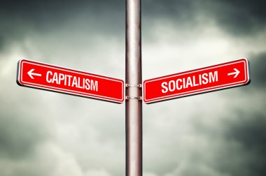 Capitalism or Socialism concept clipart