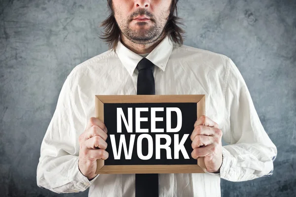 Empresário precisa de trabalho — Fotografia de Stock