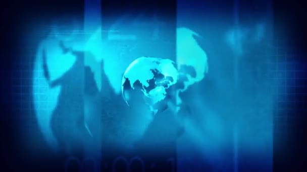 Nouvelles diffusées intro ouverture, globe terrestre rotation animée .