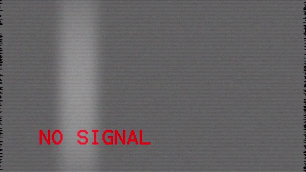 Pas de signal télé. Écran de télévision sans signal et bruit blanc ou bruit de neige statique — Video