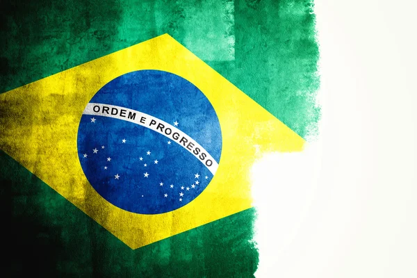 巴西国旗与 grunge 的纹理 — 图库照片