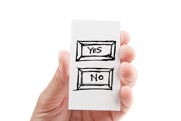 Business card with Yes and No — Stock Photo, Image