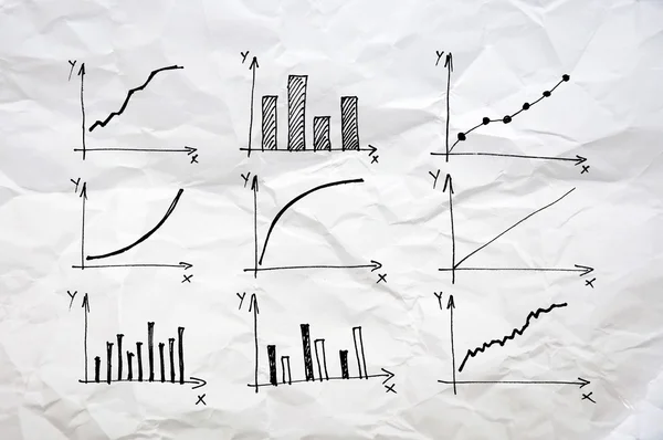 Diagrammen en grafieken en andere infographics tekening — Stockfoto