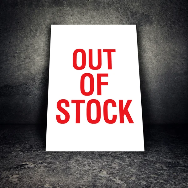 Out of Stock sign leaning on the wall — Stock Photo, Image