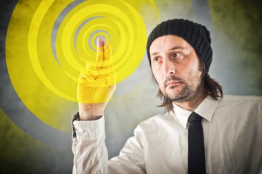 grafik tasarımcı pressign dokunmatik ekran düğmesi