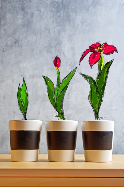 Flower Growth stages sketch — Stock Photo, Image