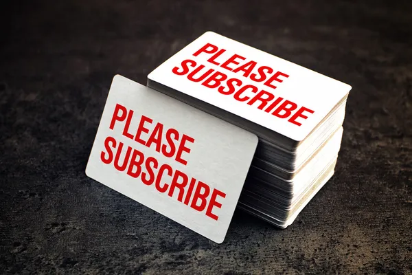 Please subscribe business cards — Stock Photo, Image