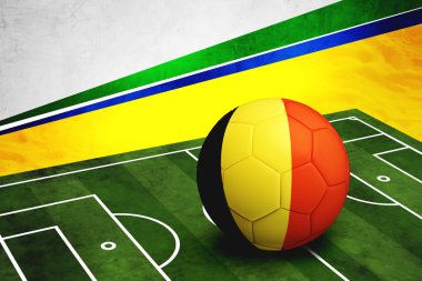 Belçika bayrağı sahada futbol topu