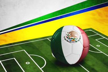 balón de fútbol con la bandera de México en tono