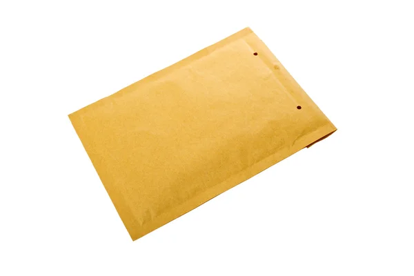 Yellow document envelope on white background — Stock Photo, Image