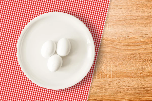 Boiled chicken eggs for breakfast — Stock Photo, Image