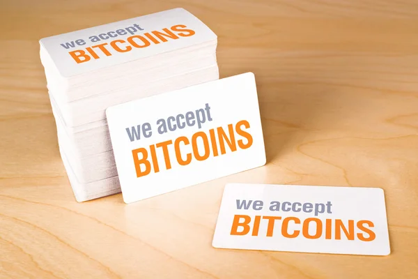 Aceptamos bitcoins — Foto de Stock