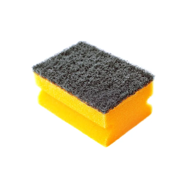 Kitchen cleaning sponge on white background — Stock Photo, Image