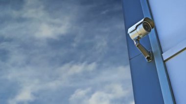CCTV kamera. güvenlik kamerası duvarda. özel mülkiyet koruması. 1920 x 1080, 1080p, hd ayak.