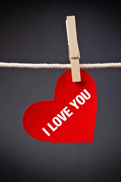 Heart shaped I love you card — Stock Photo, Image