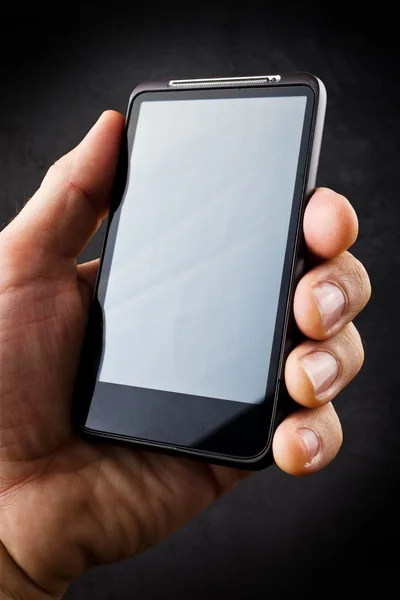 Hand with mobile smart phone — Stock Photo, Image