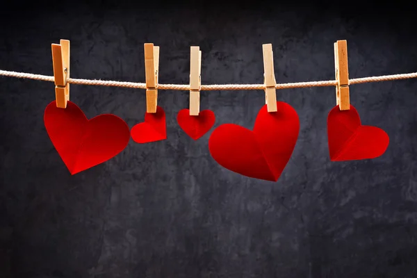 Coração em forma de cartões de Dia dos Namorados — Fotografia de Stock