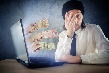 Online para fonları, sürpriz işadamı olarak üzerinde nakit alma