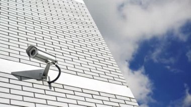 CCTV kamera. güvenlik kamerası duvarda. özel mülkiyet koruması. 1920 x 1080, 1080p, hd ayak.