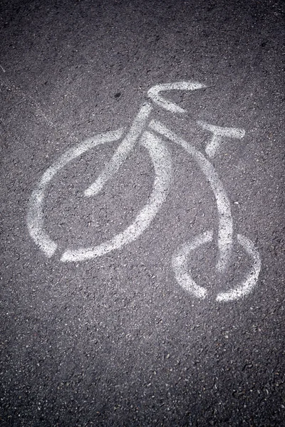 Marca de estrada de bicicleta — Fotografia de Stock