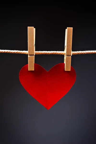 Sevgililer günü kartı kalp şeklinde — Stok fotoğraf