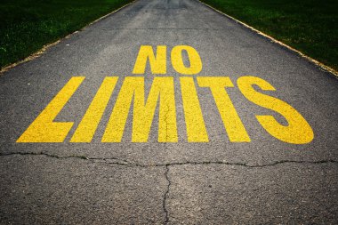 No limits message on the road clipart