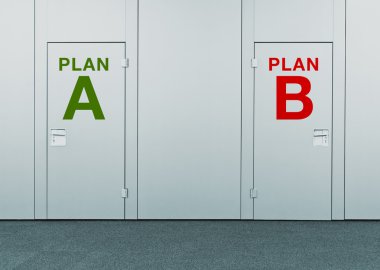 Plan A or Plan B, concept of choice clipart
