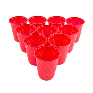 boş plastik kırmızı bardak