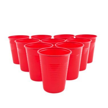 boş plastik kırmızı bardak