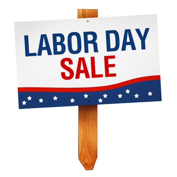 Sprzedaż Labor day znak na białym tle na białym tle — Zdjęcie stockowe
