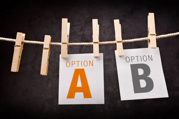 A ou B como conceito de escolha — Fotografia de Stock